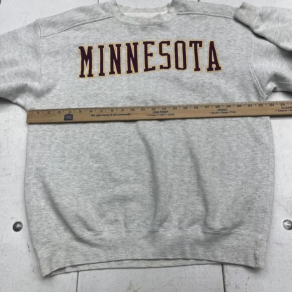 Minnesota Golden Gophers Sweatshirt Mens Large Gray NCAA Galt Sand Crewneck - Picture 7 of 8